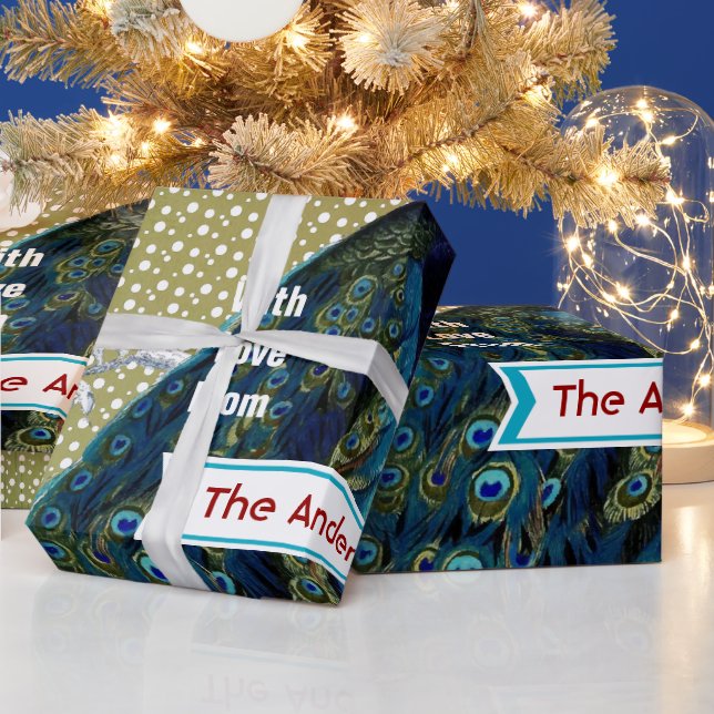 Cadeau Papier d'enveloppement de vacances Peacock personn (Vacances)