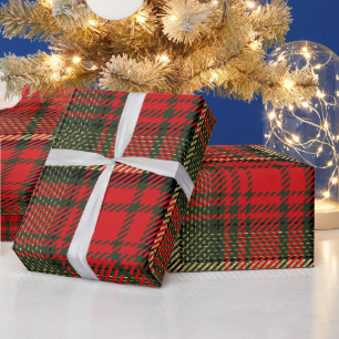 Cadeau Papier d'enveloppement de vacances Tartan rouge et