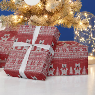 Cadeau Papier d'enveloppement de vache de Noël mignon