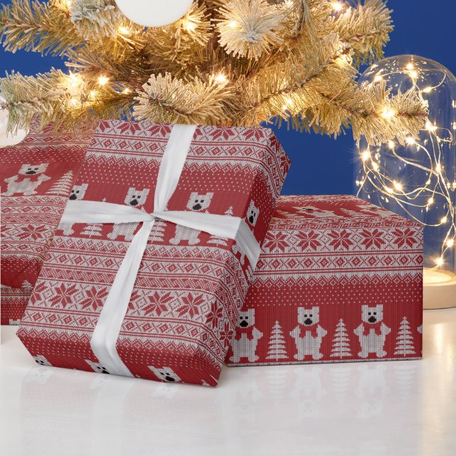 Cadeau Papier d'enveloppement de vache de Noël mignon (Vacances)