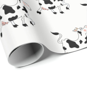 Cadeau Papier d'enveloppement de vache noir et blanc