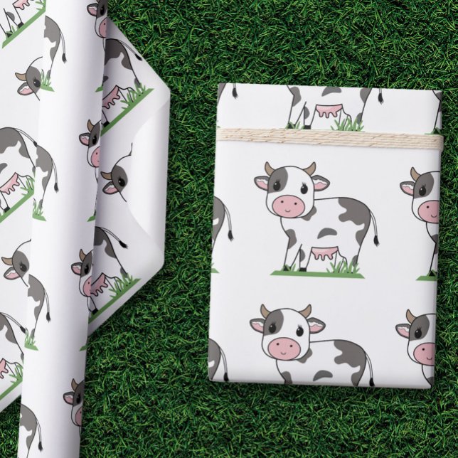 Cadeau Papier d'enveloppement de vaches mignonnes (Cute Cow Wrapping Paper)