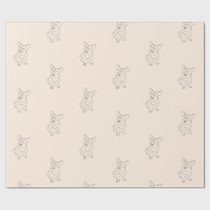 Cadeau Papier d'enveloppement décoré Corgi Dog