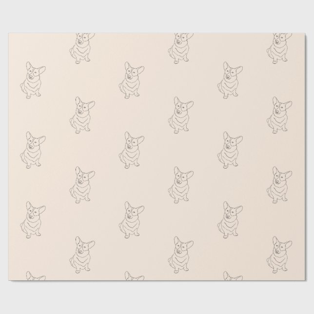 Cadeau Papier d'enveloppement décoré Corgi Dog (Plat)