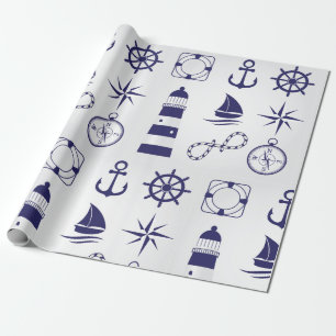 Cadeau Papier d'enveloppement d'éléments marins