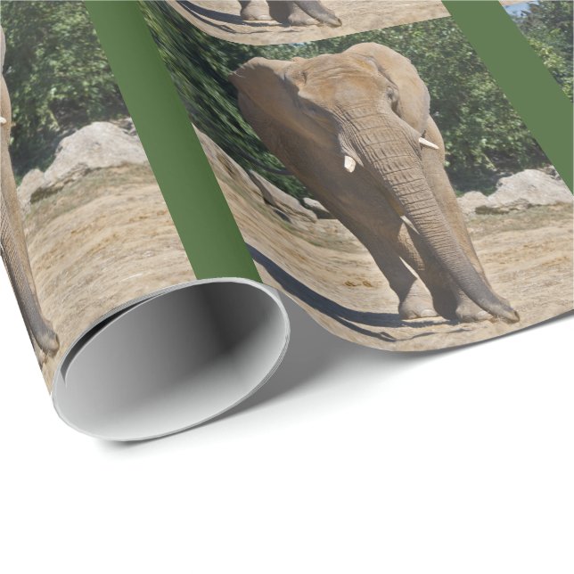 Cadeau Papier d'enveloppement d'éléphants africains (Coin rond)