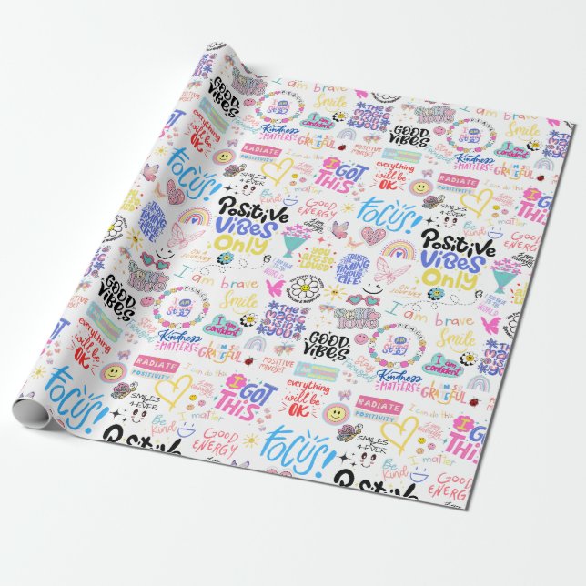 Cadeau Papier d'enveloppement des affirmations positives (Déroulé)