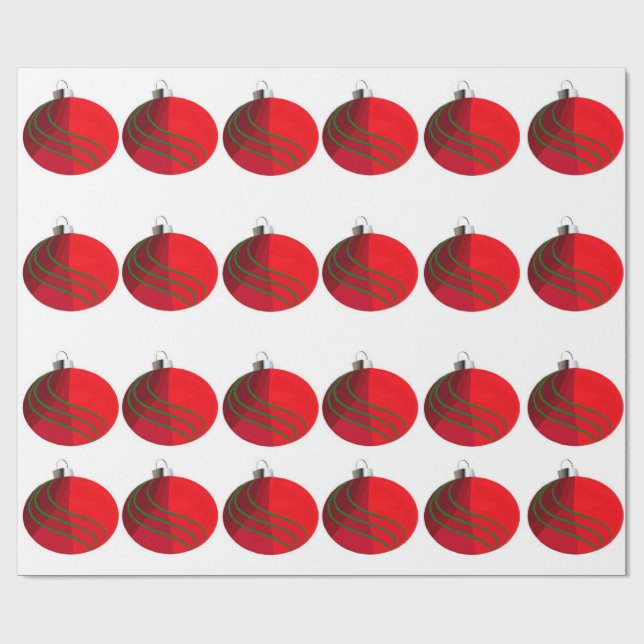 Cadeau Papier d'enveloppement des ampoules rouges vertes  (Plat)
