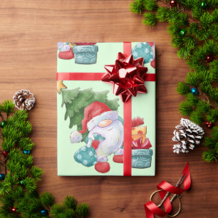 Cadeau Papier d'enveloppement des arbres de Noël et de Gn