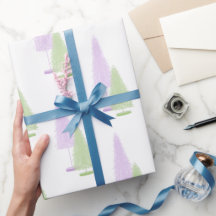 Papier d'enveloppement des arbres de Noël Pastel