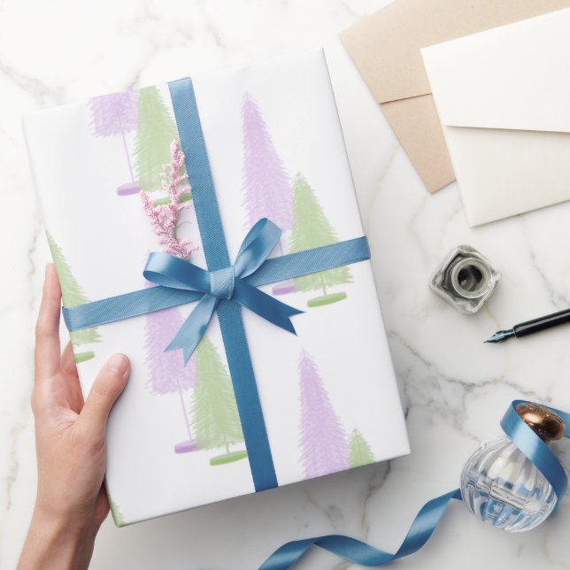 Cadeau Papier d'enveloppement des arbres de Noël Pastel (Cadeaux)
