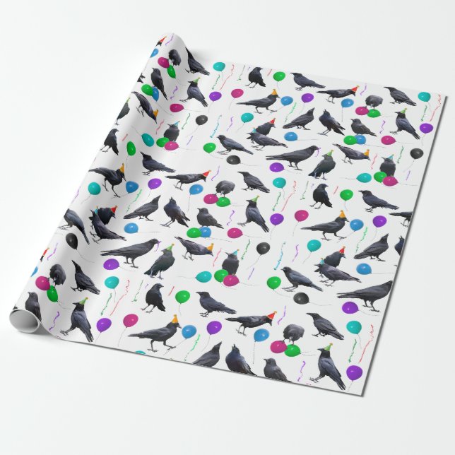 Cadeau Papier d'enveloppement des corbeaux de fêtes (Déroulé)