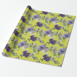 Cadeau Papier d'enveloppement des fleurs d'aquarelle