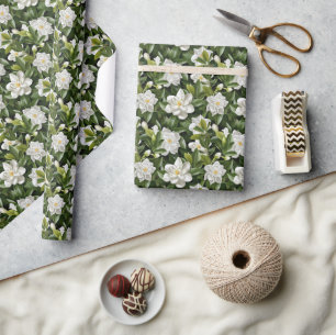 Cadeau Papier d'enveloppement des fleurs de Gardenia