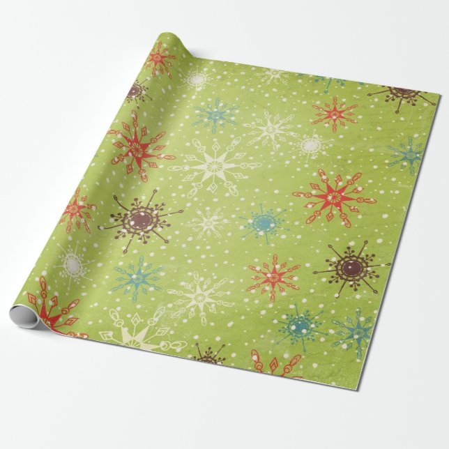 Cadeau Papier d'enveloppement des flocons de neige (Déroulé)