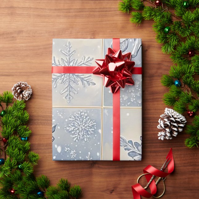Cadeau Papier d'enveloppement des flocons d'hiver (Cadeau de vacances)