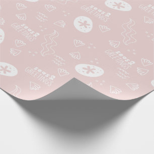 Cadeau Papier d'enveloppement des mers roses et des salut