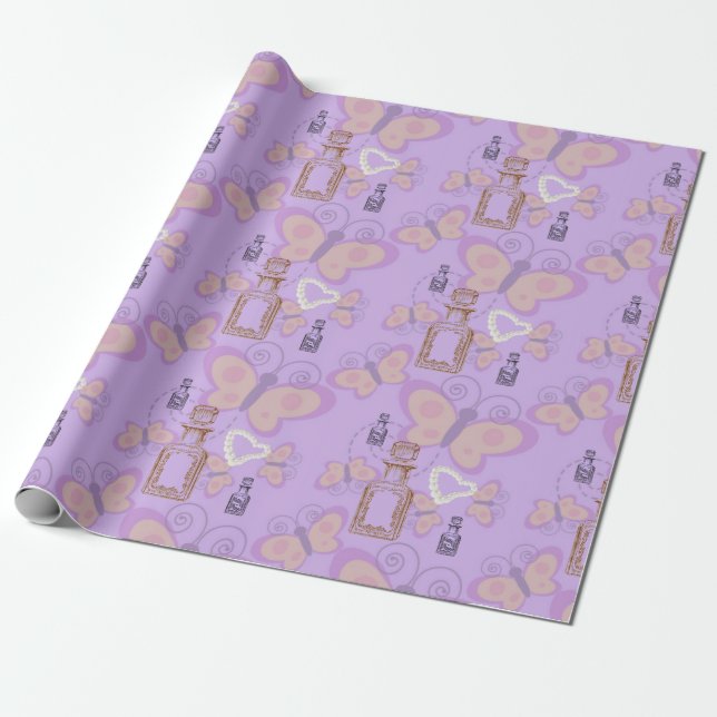 Cadeau Papier d'enveloppement des papillons apothecaire e (Déroulé)