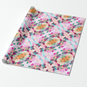 Cadeau Papier d'enveloppement des papillons aquarelle