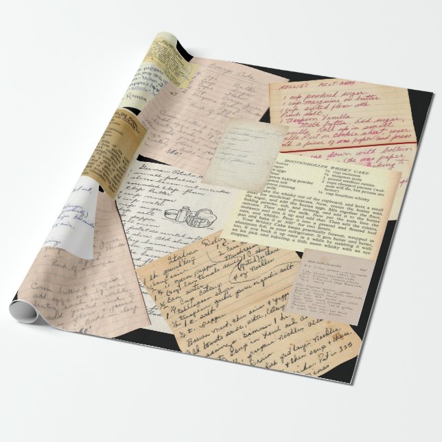 Cadeau Papier d'enveloppement des recettes Vintages de gr (Déroulé)