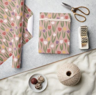 Cadeau Papier d'enveloppement des tulipes à ressort