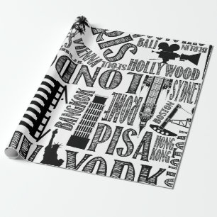 Cadeau Papier d'enveloppement des villes du monde