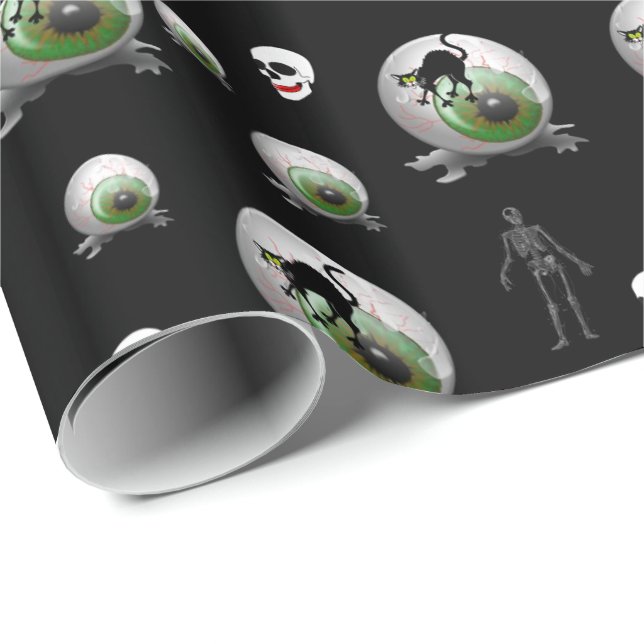 Cadeau Papier d'enveloppement d'Halloween (Coin rond)