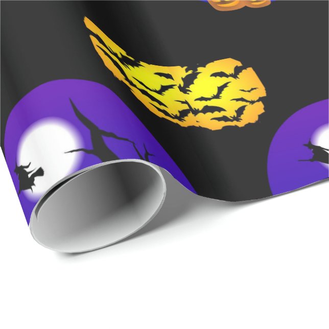 Cadeau Papier d'enveloppement d'Halloween (Coin rond)
