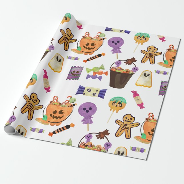 Cadeau Papier d'enveloppement d'Halloween doux (Déroulé)