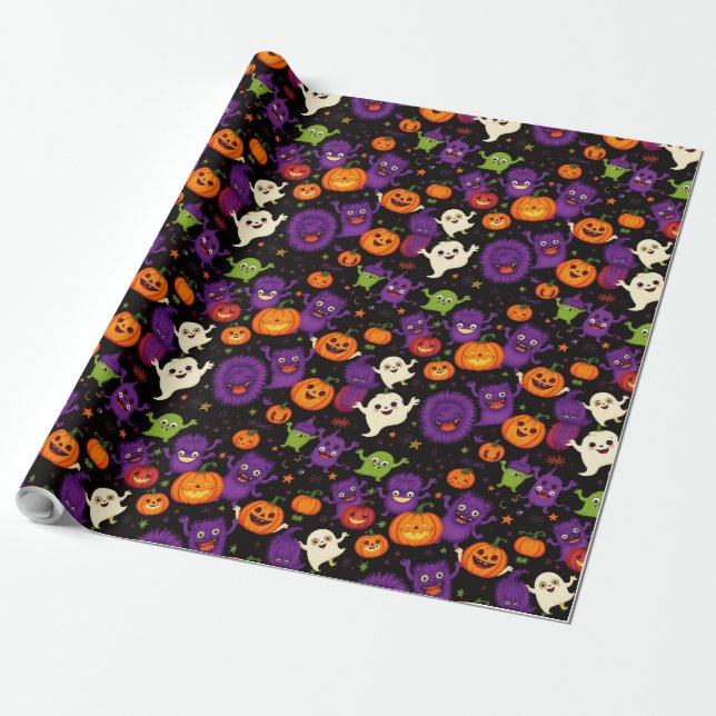 Cadeau Papier d'enveloppement d'Halloween effrayant (Déroulé)