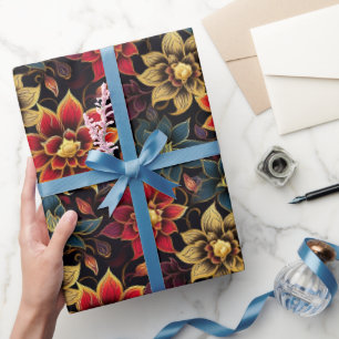 Cadeau Papier d'enveloppement Diwali Florals