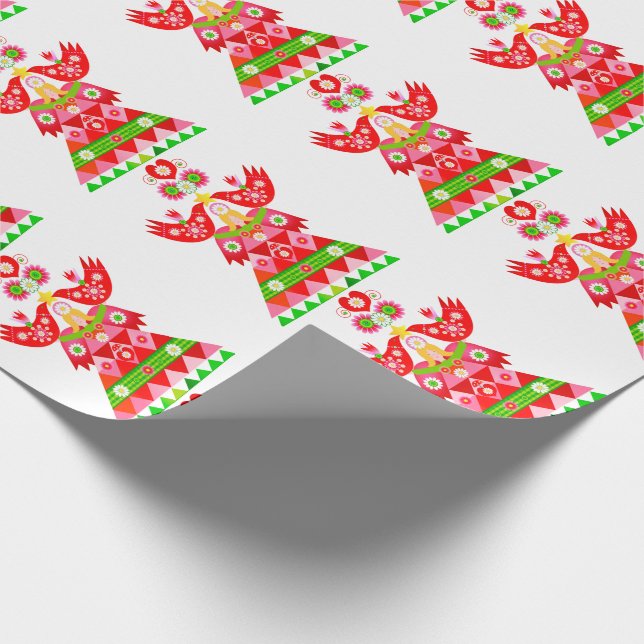 Cadeau Papier d'enveloppement d'oiseaux de vacances Mod S (Coin)