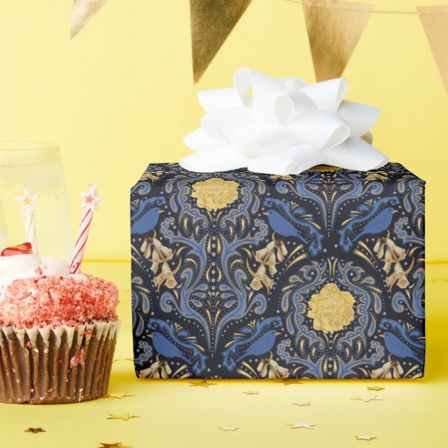 Cadeau Papier d'enveloppement d'oiseaux flou (Fête d'anniversaire)
