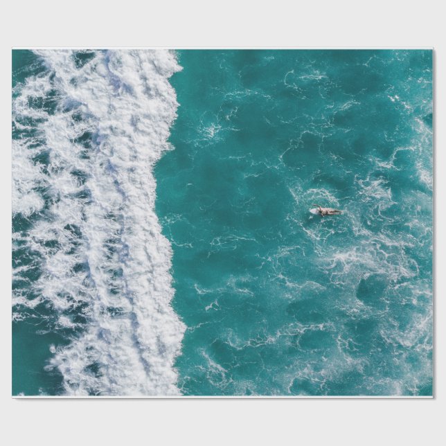 Cadeau Papier d'enveloppement d'ondes océaniques (Plat)