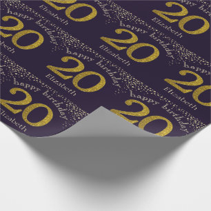 Cadeau Papier d'enveloppement d'or de 20 Parties scintill