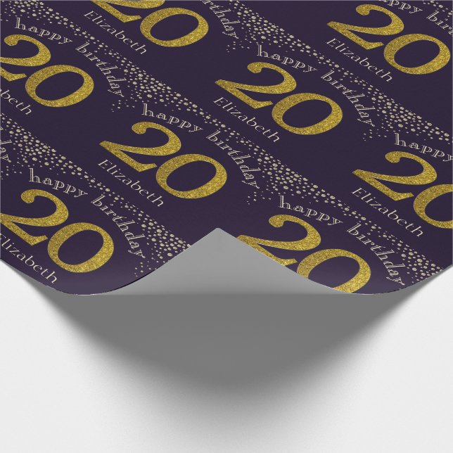Cadeau Papier d'enveloppement d'or de 20 Parties scintill (Coin)
