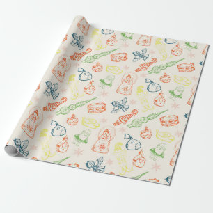 Cadeau Papier d'enveloppement d'ornement de vacances