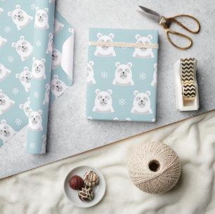 Cadeau Papier d'enveloppement d'ours polaire de Noël