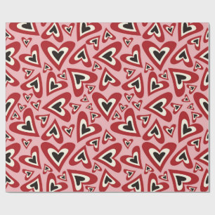 Cadeau Papier d'enveloppement du coeur d'amour