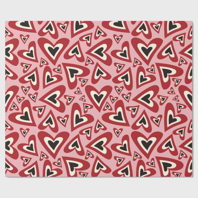 Cadeau Papier d'enveloppement du coeur d'amour (Plat)