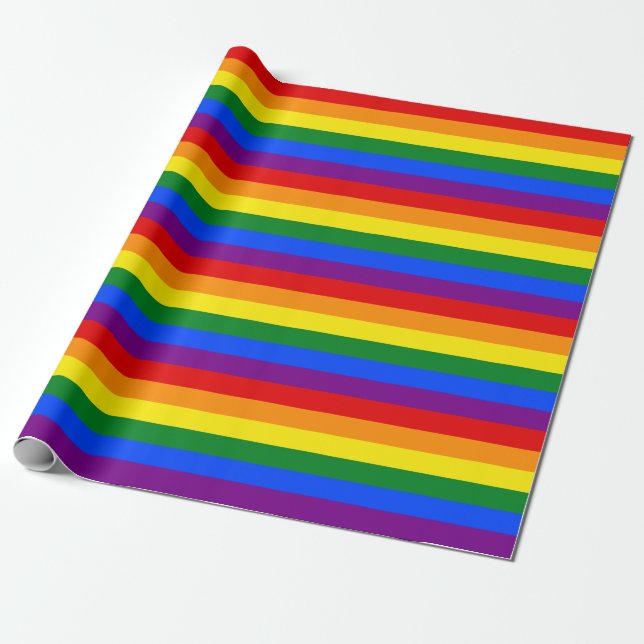 Cadeau Papier d'enveloppement du drapeau arc-en-ciel (Déroulé)