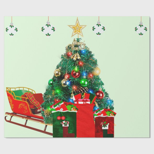 Cadeau Papier d'enveloppement du matin de Noël (Plat)