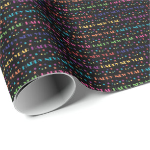 Cadeau Papier d'enveloppement du Nouvel An arc-en-ciel
