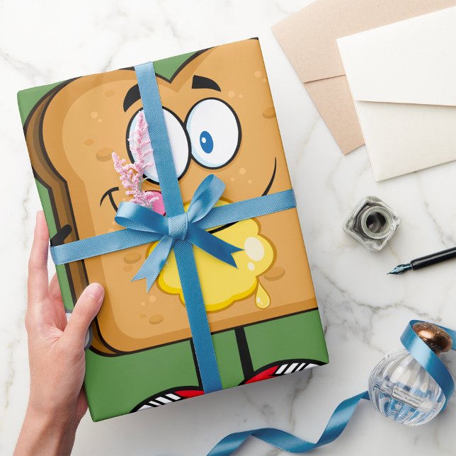 Cadeau Papier d'enveloppement du visage de toast (Créateur téléchargé)