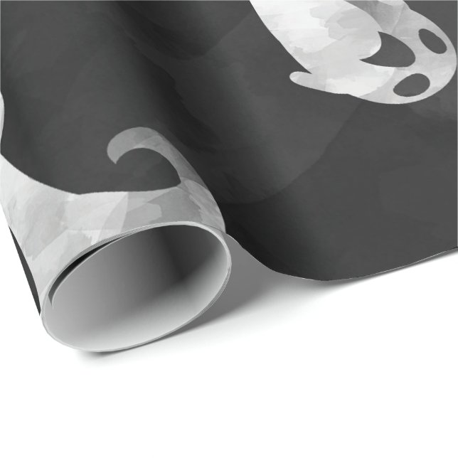 Cadeau Papier d'enveloppement éffrayant de fête d'Hallowe (Coin rond)