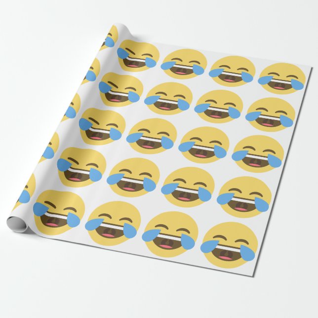 Cadeau Papier d'enveloppement Emoji riant (Déroulé)