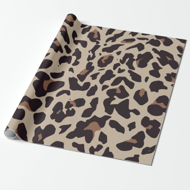 Cadeau Papier d'enveloppement Empreinte de léopard Brown (Déroulé)