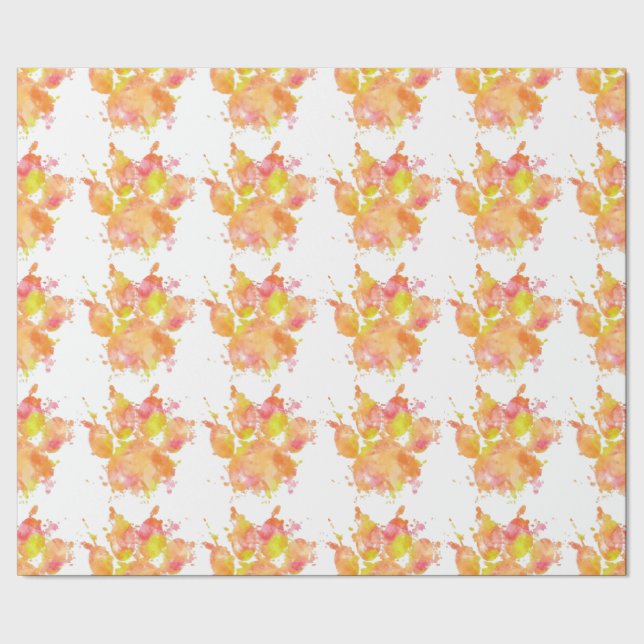 Cadeau Papier d'enveloppement Empreinte de patte de l'Aqu (Couture)