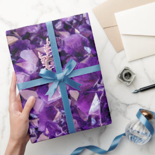 Cadeau Papier d'enveloppement en cristal d'Améthyste viol