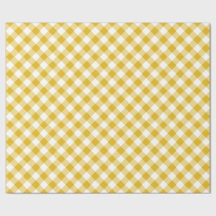 Cadeau Papier d'enveloppement En vichy jaune